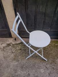 4 sedie pieghevoli bianche