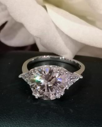 anello in argento con moissanite da 5 carati 