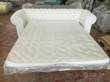 DIVANO CHESTER LETTO VERA PELLE - FABBRICA PRODUTT