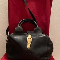 Vintage borsa a bag  di pelle nera