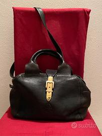 Vintage borsa a bag  di pelle nera