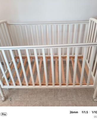 culla neonato pali in legno laccato bianco in