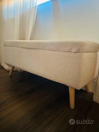 Panca contenitore rivestimento boucle removibile