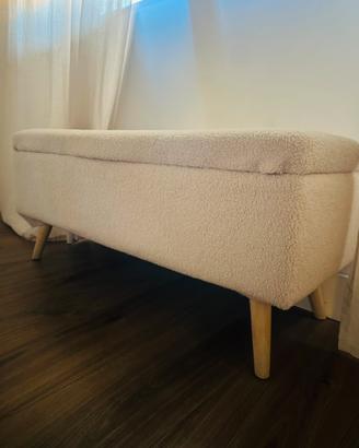 Panca contenitore rivestimento boucle removibile