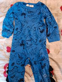 tutina pigiama bimbo con dinosauri 2 anni 