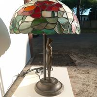 Lampada in Ferro e vetro colorato 