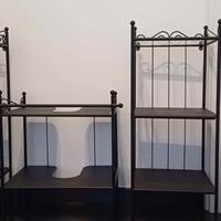 scaffalatura per bagno in ferro battuto e ripiani