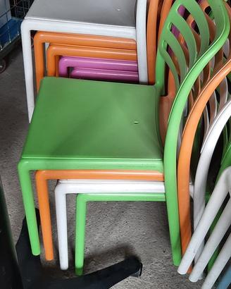 Set da 5 sedie colorate in propilene