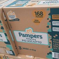 pack 168 PEZZI PAMPERS BABY DRY TAGLIA 3 BIMBO 4-9