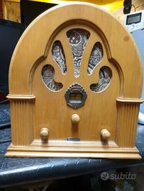 Radio Lenoir AM FM mobile in legno stile cappella