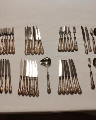 set 44 posate vintage laminate argento 