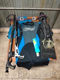 Materiale da sub per pesca subacquea