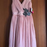 Abito corto stile impero rosa