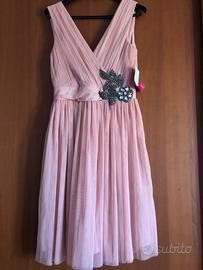 Abito corto stile impero rosa