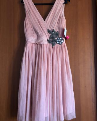 Abito corto stile impero rosa