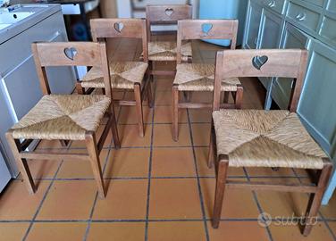 Sedie impagliate in legno massello