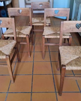 Sedie impagliate in legno massello
