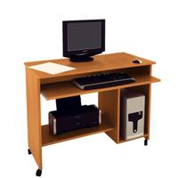 Scrivania - portacomputer con ruote - noce Chiaro