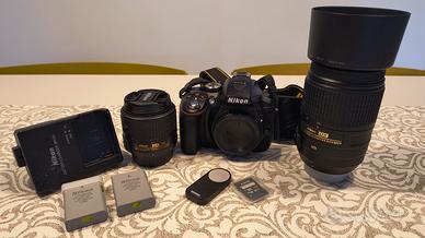 Nikon D5300+18-55mm+55-300mm+SD 32GB+Telecomando