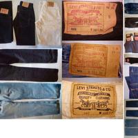 Jeans Levis 501 neri, blu vintage, e altri