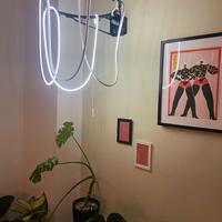 Lampada basket nera con led strip