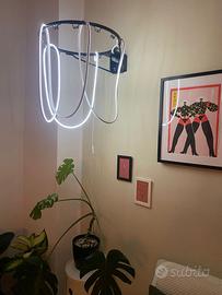 Lampada basket nera con led strip