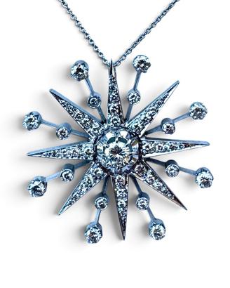 Collana + ciondolo stella polare oro e diamanti