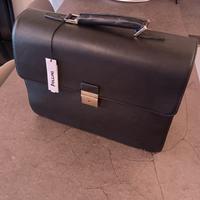 POLLINI Cartella Messenger 42cm vera pelle