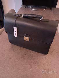 POLLINI Cartella Messenger 42cm vera pelle