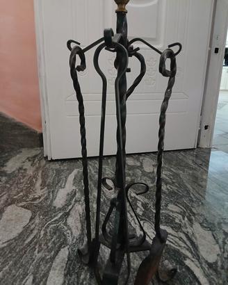 set di attrezzi per camino in ferro