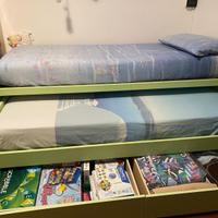 LETTINO SINGOLO CON LETTO ESTRAIBILE E CONTENITORE