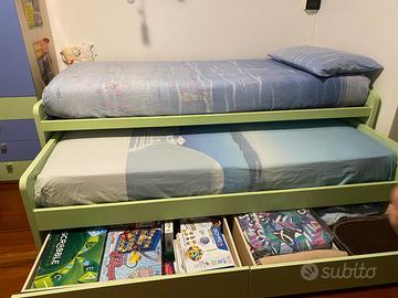 LETTINO SINGOLO CON LETTO ESTRAIBILE E CONTENITORE