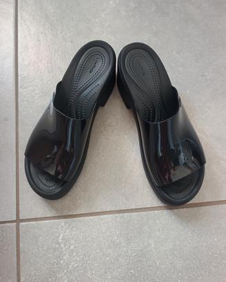 Sabot Crocs Brooklyn Slide High Shine Heel W9 