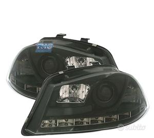 FARI PER SEAT IBIZA CORDOBA 6L 02-08 DRL NERI H1 H