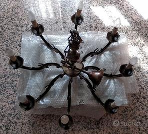 LAMPADARIO IN BRONZO  A 8 BRACCIA DEL 1967