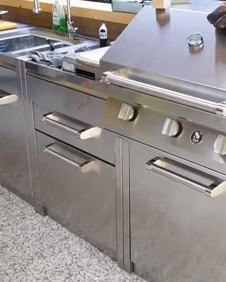 Cucina da esterno Steel acciao inox + copertura