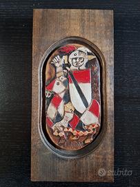 Quadro artigianale realizzato in legno teak.