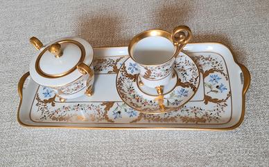 Set vassoio tazza zuccheriera Bavaria con oro