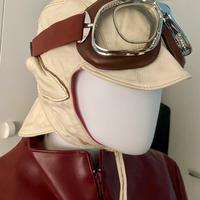 Coppia Occhiali e Casco da aviat/auto/moto d’epoca