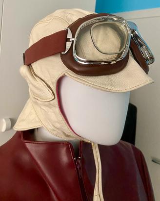 Coppia Occhiali e Casco da aviat/auto/moto d’epoca