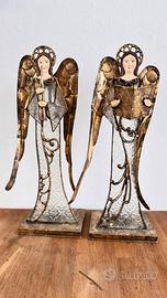 Coppia di angeli, anche da candelabro   alti 38 cm