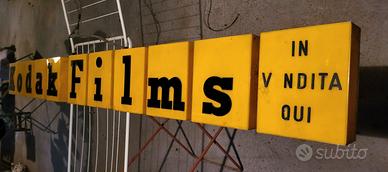 Rara nsegna luminosa Kodak films anni 60 vintage 