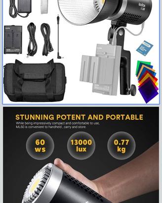 Godox ML60 Luce Fotografica LED Portatile