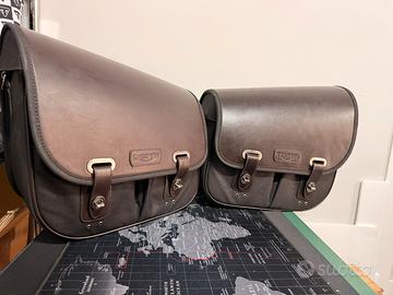Coppia di borse Originali Triumph pelle/canvas