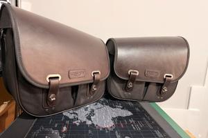 Coppia di borse Originali Triumph pelle/canvas