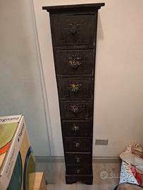 cassettiera stile etnico legno