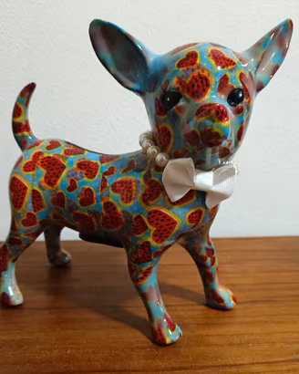 Scultura da collezione Pomme Pidou Chihuahua cuori