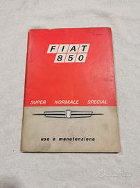 Manuale uso Fiat 850 Normale, Super e Special