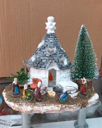 Presepe Trullo Artigianale con Led e personaggi