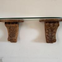 Mensole in legno indiano con cristallo